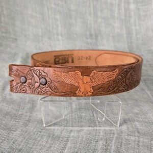USAccessories Youth Hand Painted Genuine Leather Belt  24"‎ - 26" Eagle Tooled